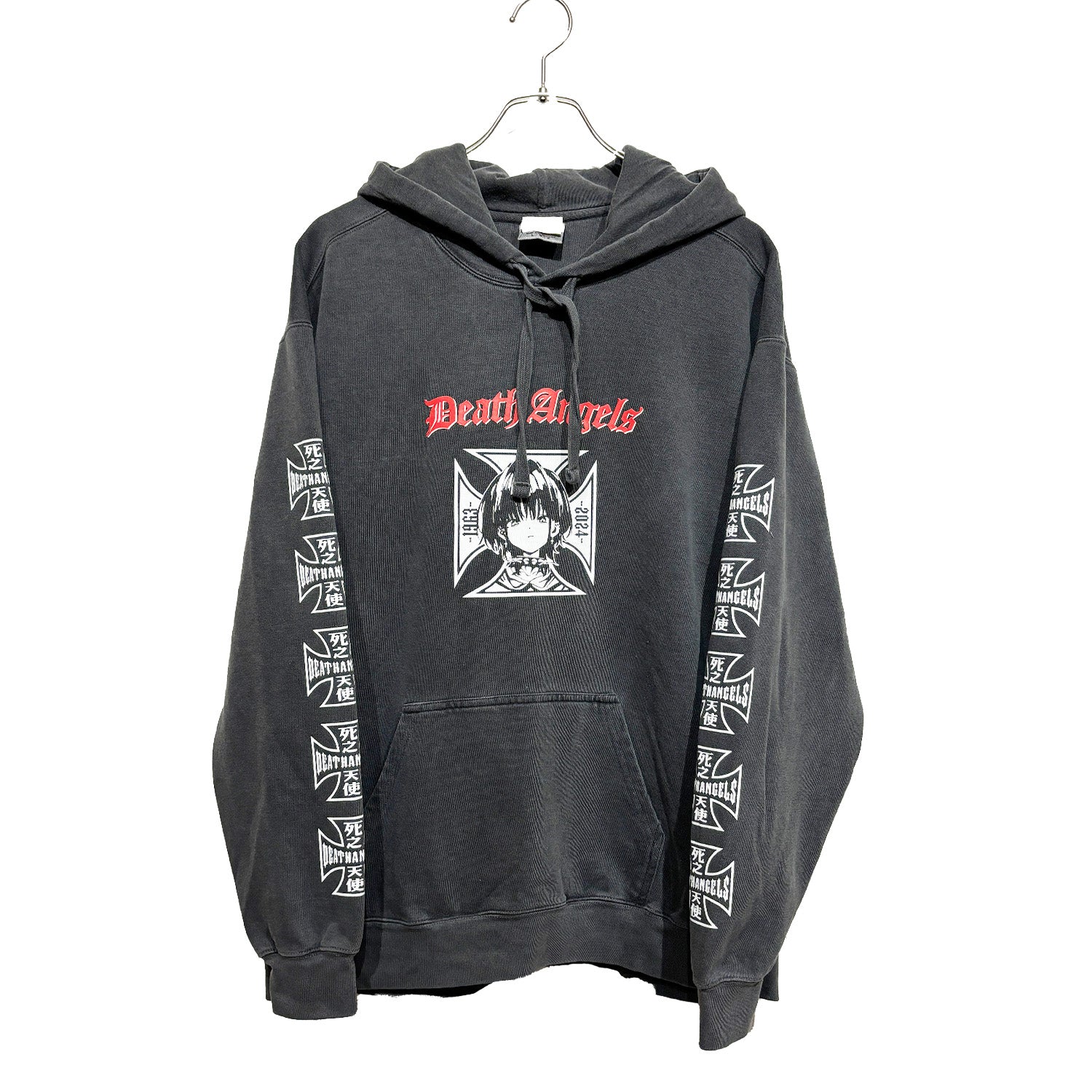 IRON CROSS vintage-like HOODIE – DEATH ANGELS