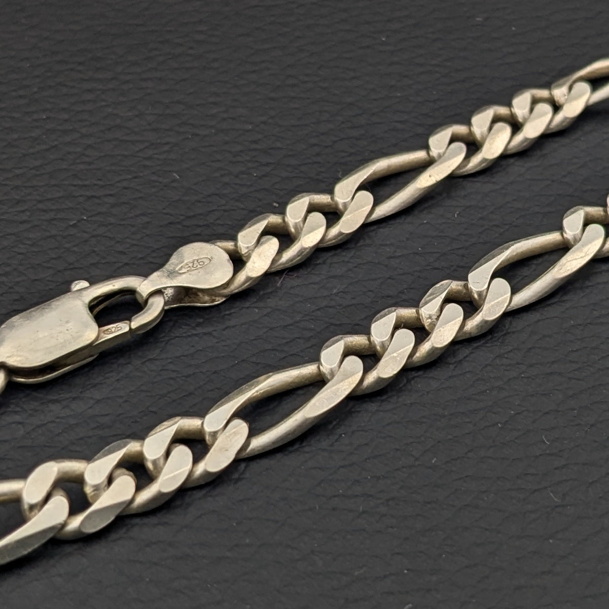 ヴィンテージ イタリアンシルバー925 フィガロチェーンブレスレット
