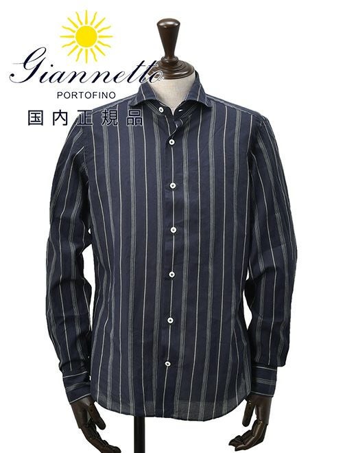 ジャンネット GIANNETTO 長袖カジュアルシャツ メンズ ブロード素材