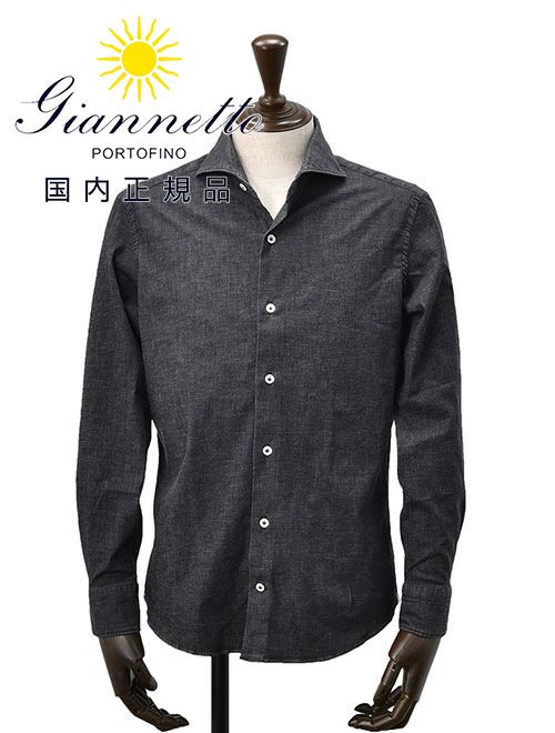 ジャンネット GIANNETTO 長袖カジュアルシャツ メンズ コットン