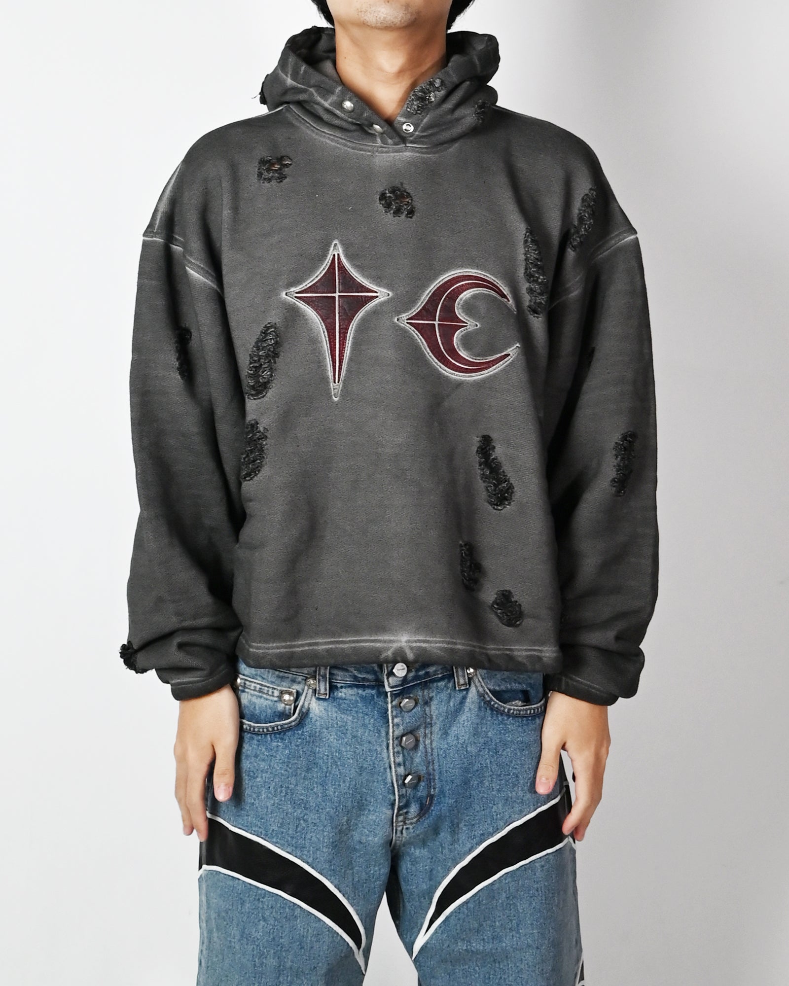 THUG CLUB(サグクラブ)「 ROCK HOODIE / GREY 」 | Detail Application