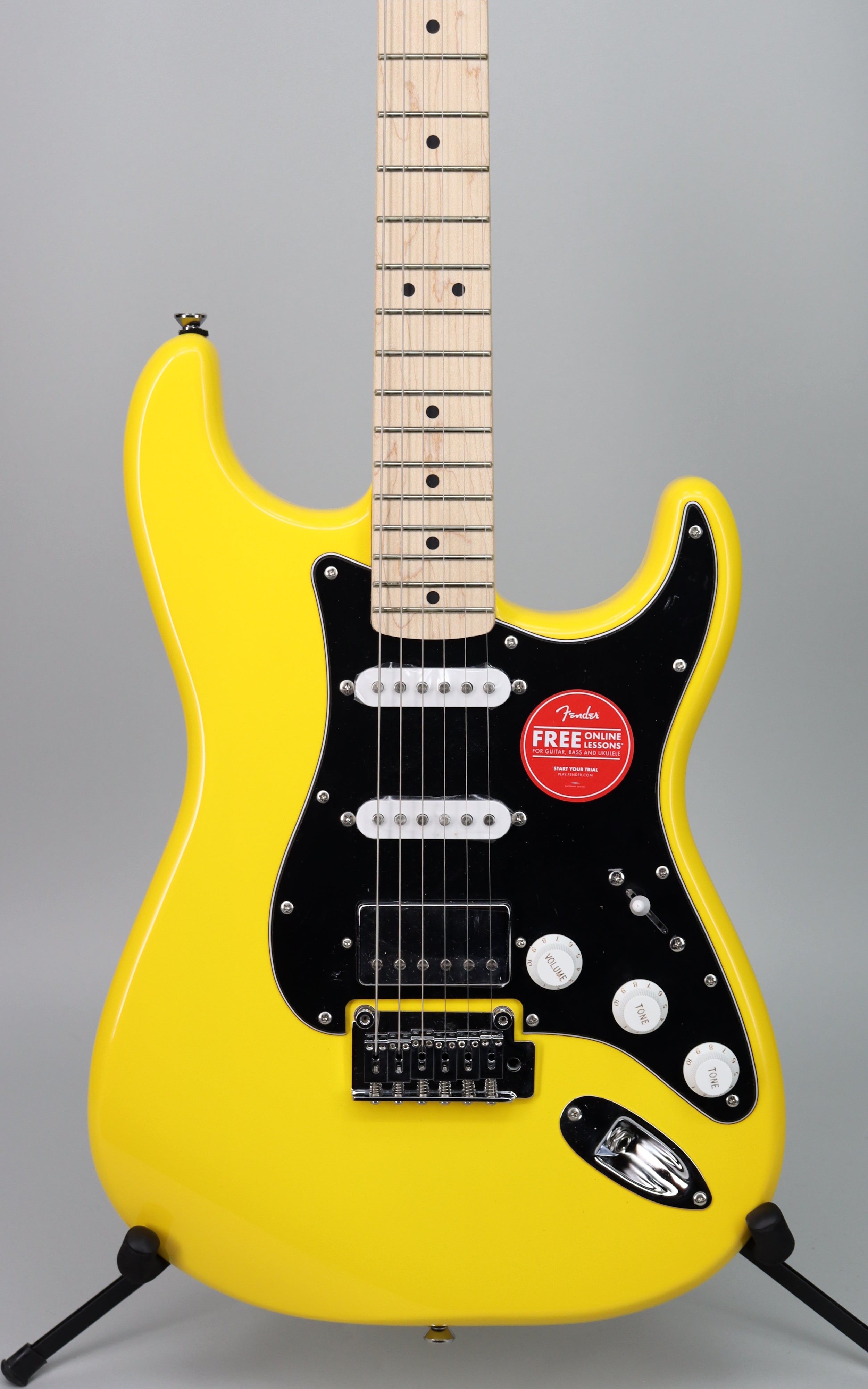Squier FSR Affinity Stratocaster Graffiti Yellow – Detroit Guitar