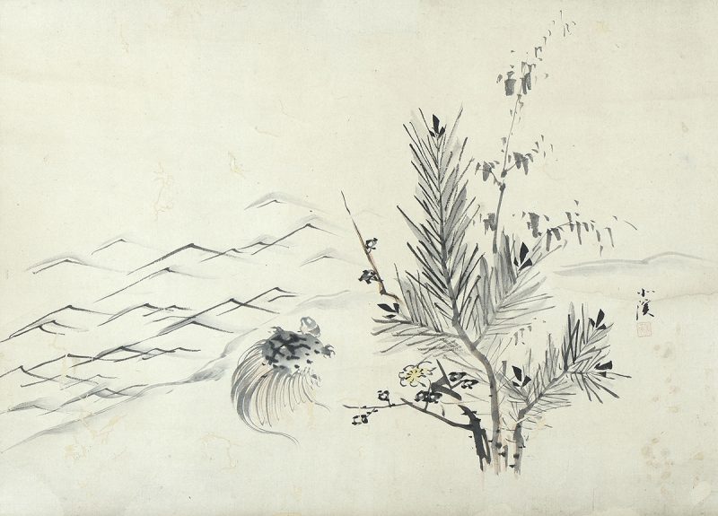 肉筆）魚屋北渓「松竹梅亀図」 | 古美術 景和