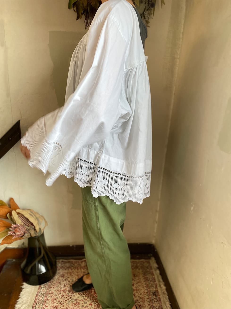 1900sフランスアンティークチャーチスモック