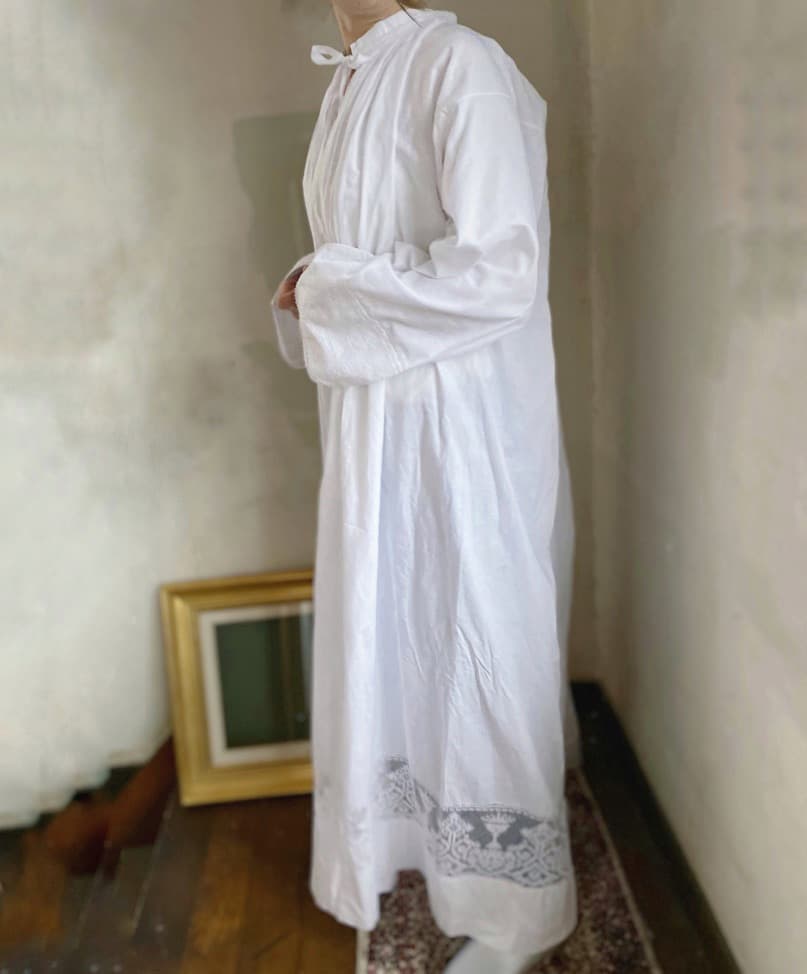 フランスアンティークチャーチスモック