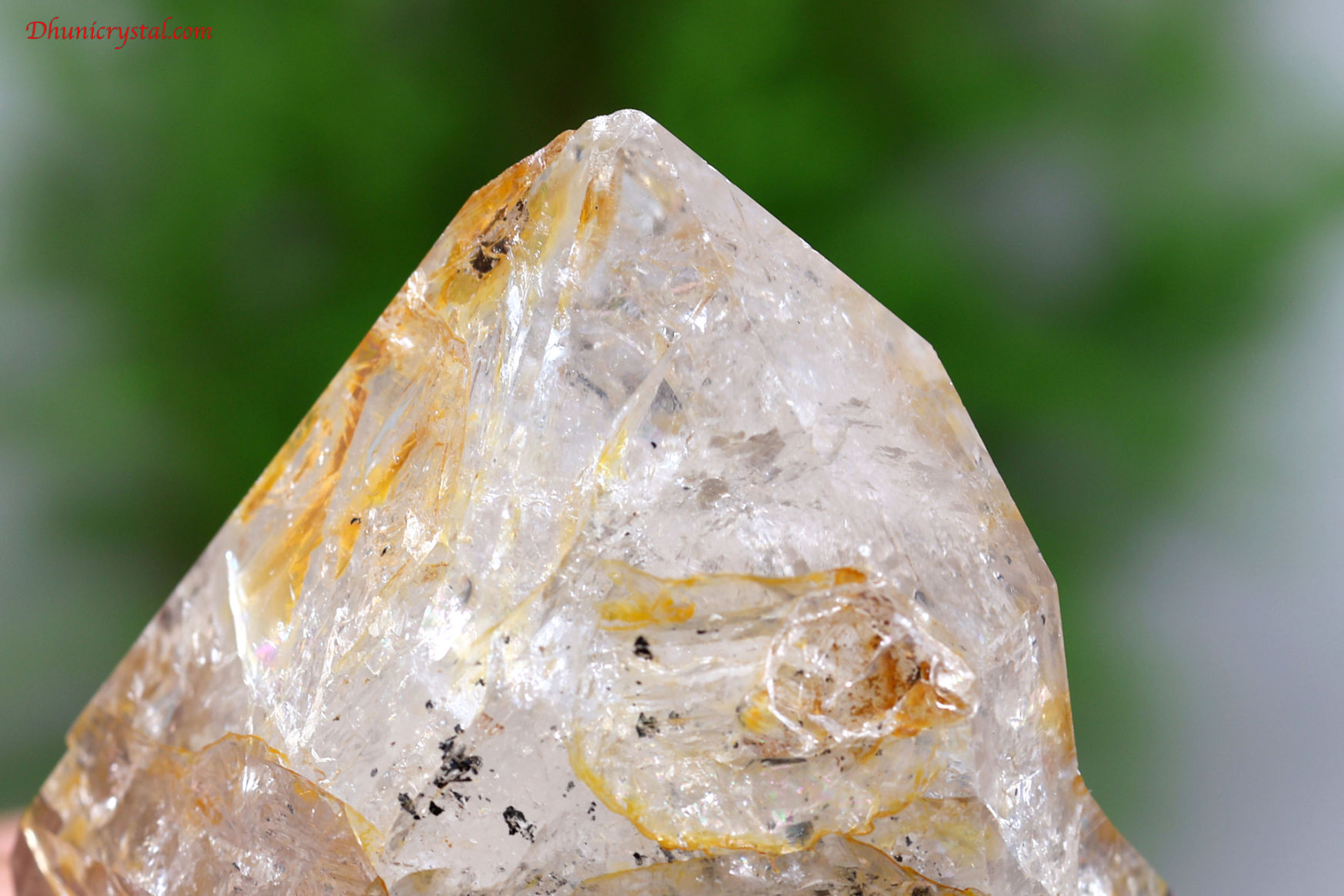 ゴールデン・ハーキマーダイヤモンド原石/虹入り(A817)