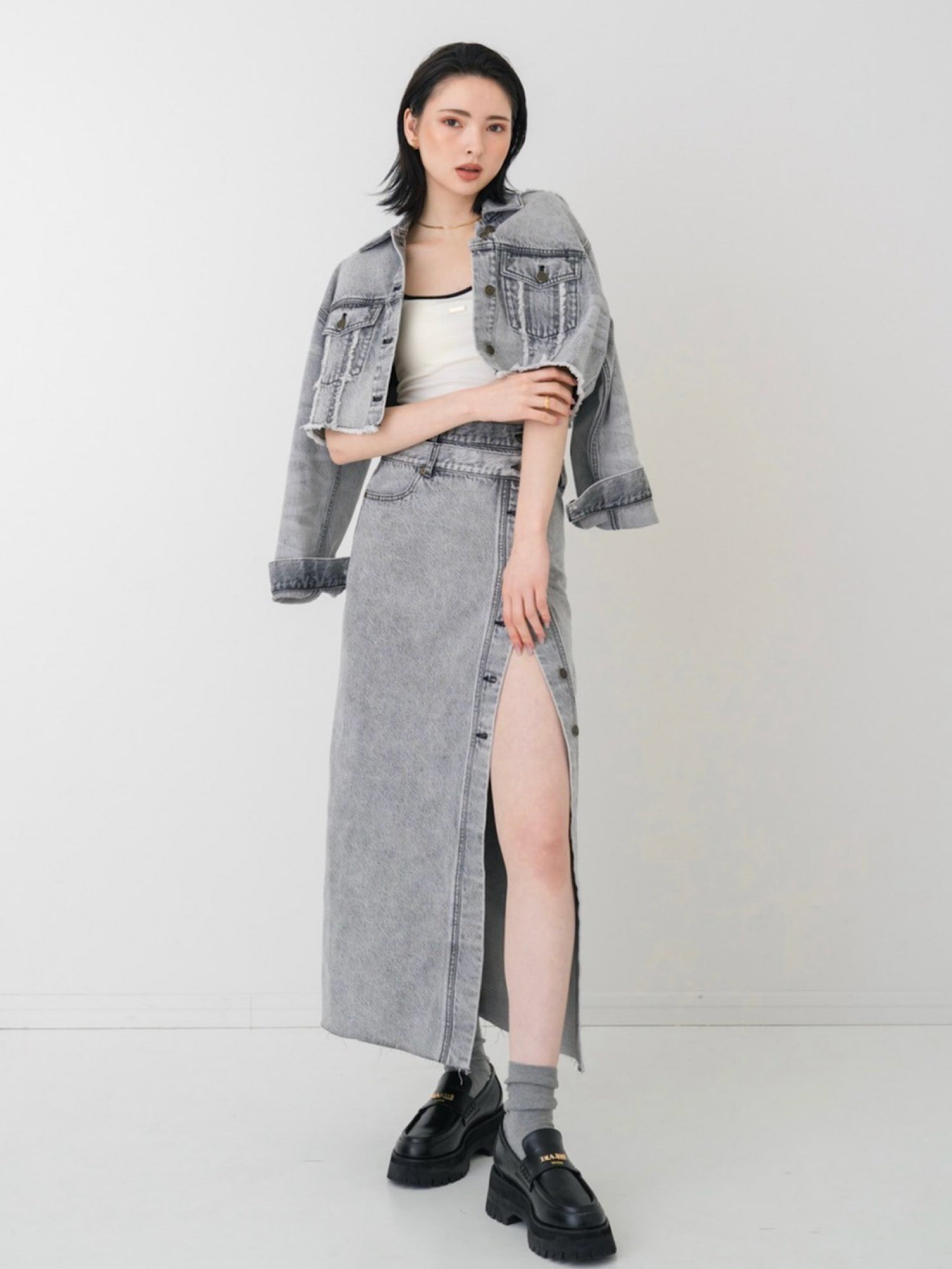 Layered slit denim skirt | DIANTÉ (ディアンテ)公式通販サイト