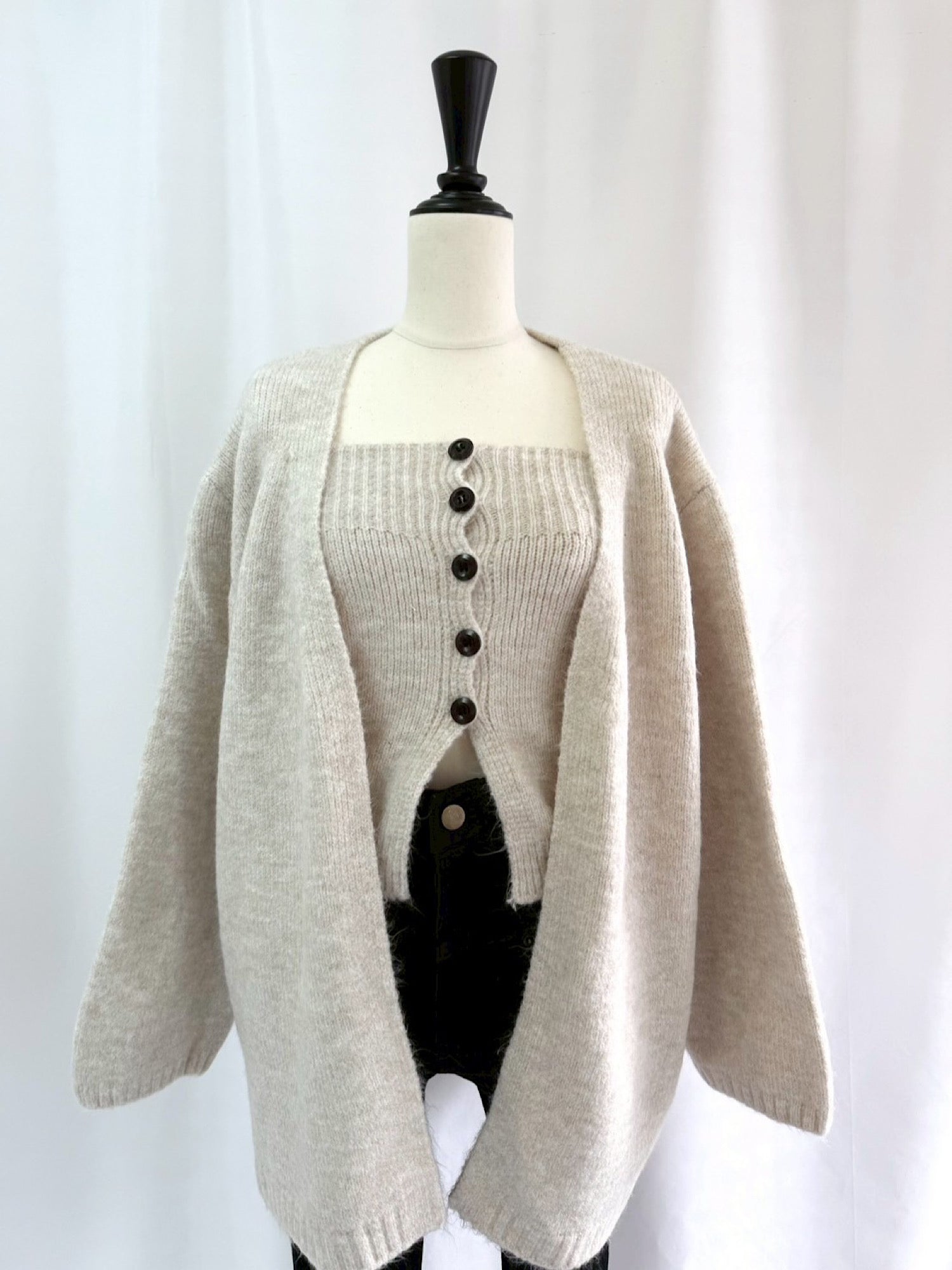 Front button baretop×Knit cardigan SET | DIANTÉ (ディアンテ)公式