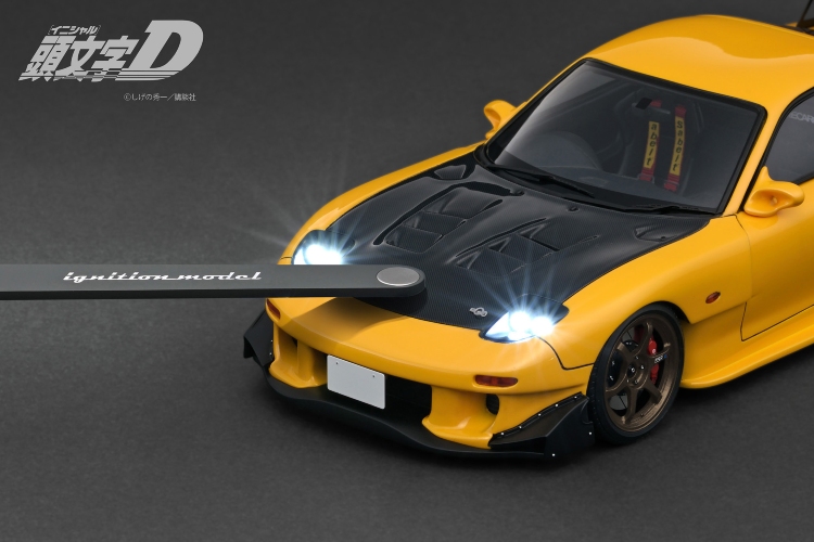 Ignition Model INITIAL D Mazda RX-7 (FD3S) Yellow, LED Replica