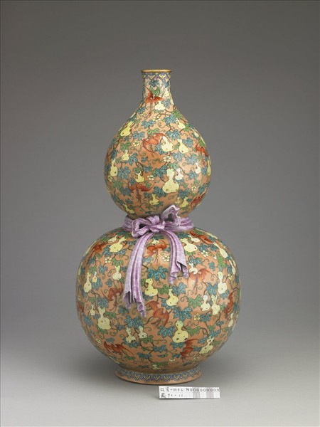 景德鎮窯粉彩福祿壽葫蘆瓶- 故宮