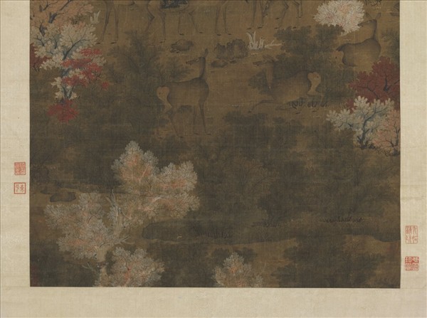 五代人丹楓呦鹿軸- 故宮