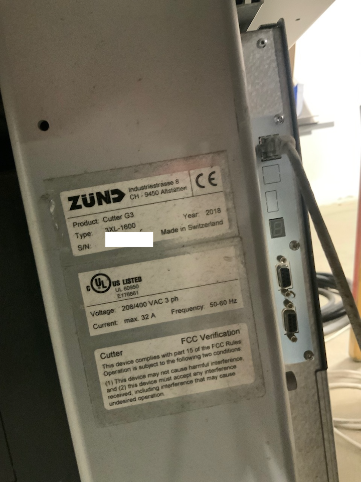 2018 ZUND G3 3XL-1600 126x63 CONVEYOR - Digital Equipment Brokers