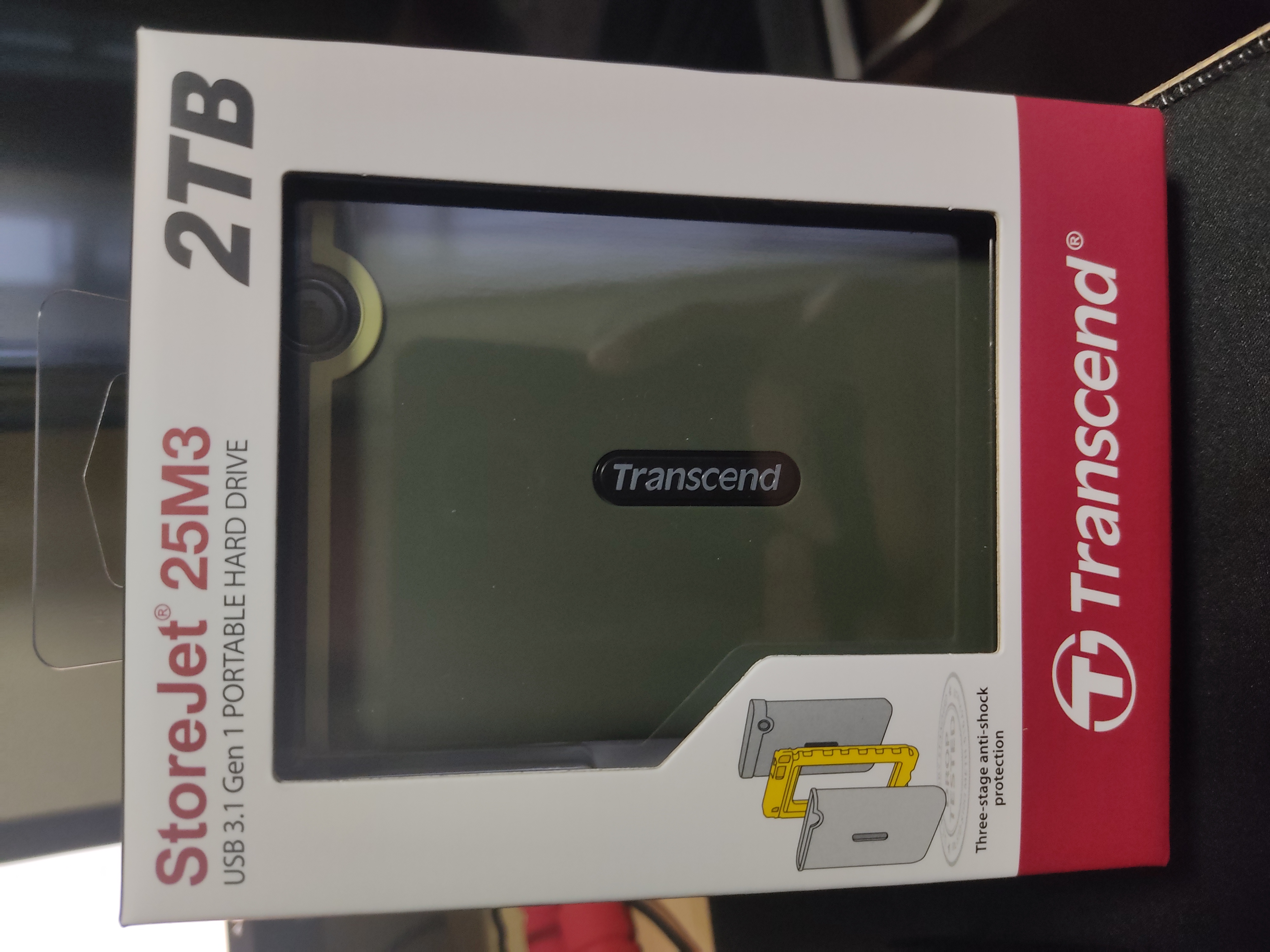 Transcend 2TB StoreJet 25M3 外付けハードディスク TS2TSJ25M3G（耐