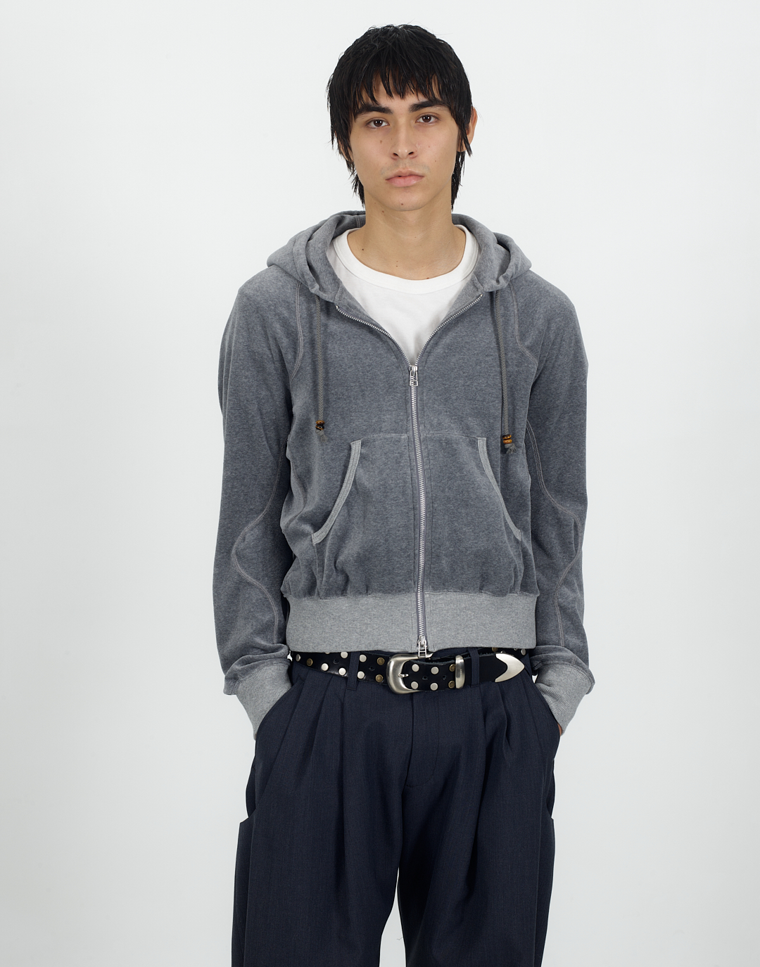 NVRFRGT / 4c STUDDED LEATHER BELT – Black | disarm | no. ROTOL