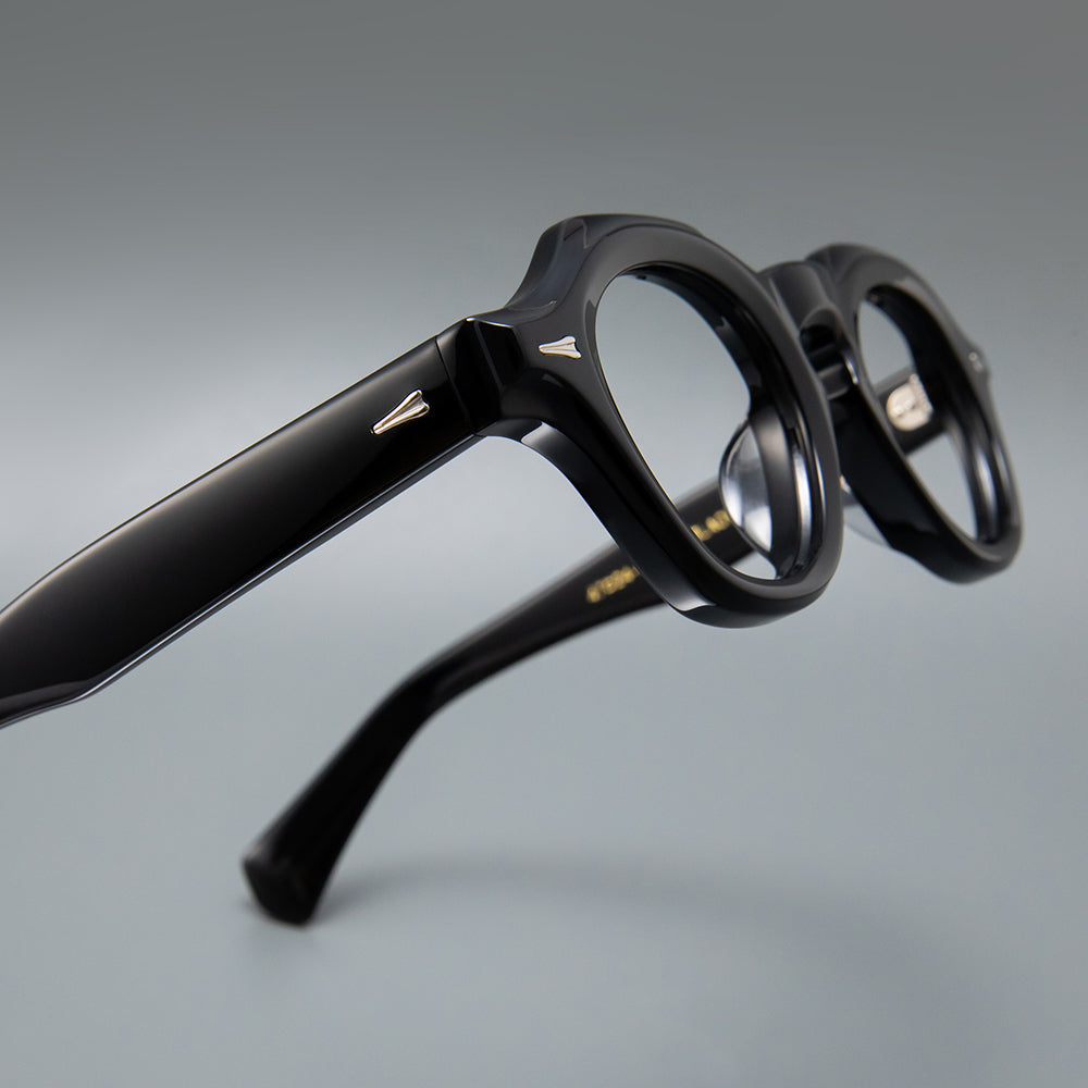 Donahugh Round Prescription Glasses Black Frame Acetate Knox O