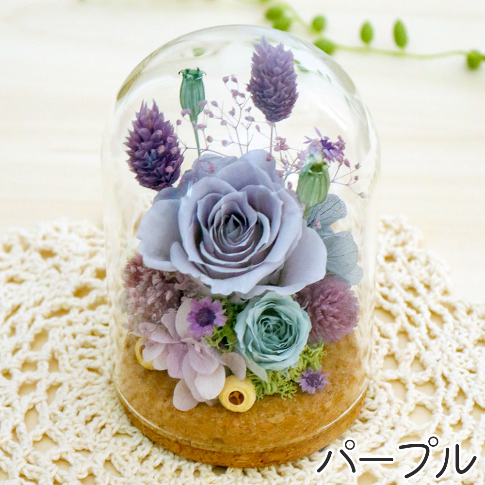 ナチュラルガラスドーム(ピンク/オレンジ/パープル/ホワイト