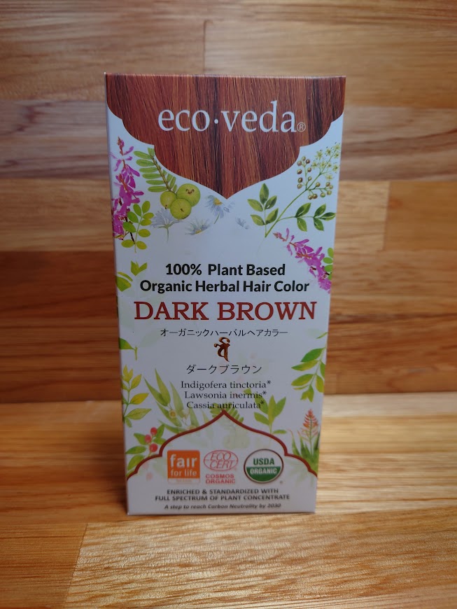 ヘナヘアカラー【エコヴェーダ ダークブラウン 】オーガニックハーバル