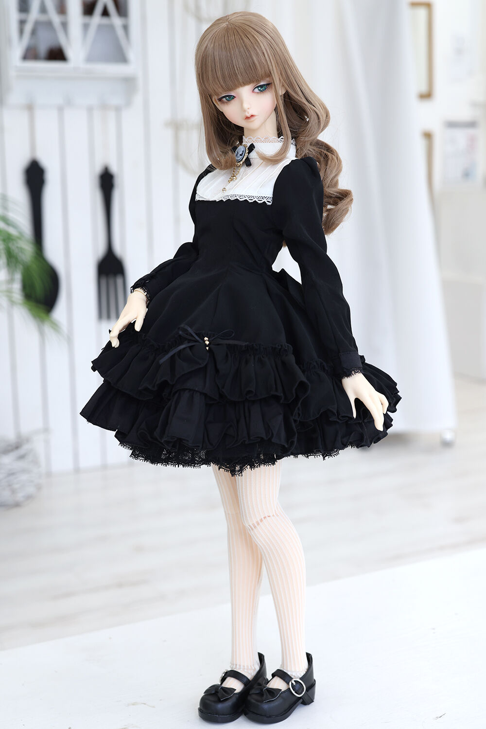 DOLK×NINE9 STYLE】Antique cape dress DOLK限定 BLACK - 60cm（SD