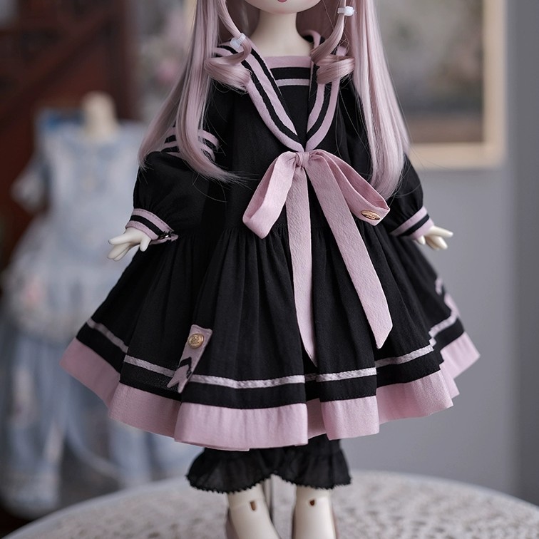 即納】セーラー服風スカートドレス: ブラック（60cm,SD13,DD対応）（DD