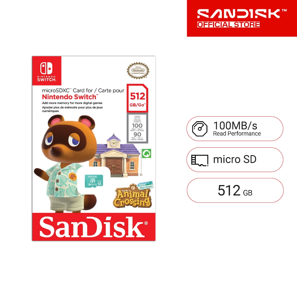 SanDisk microSDXC for the Nintendo Switch 512GB (SDSQXAO-512G