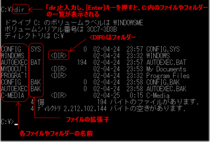 Windows - DOS上でフォルダー内にあるファイルを参照する方法 - Lenovo
