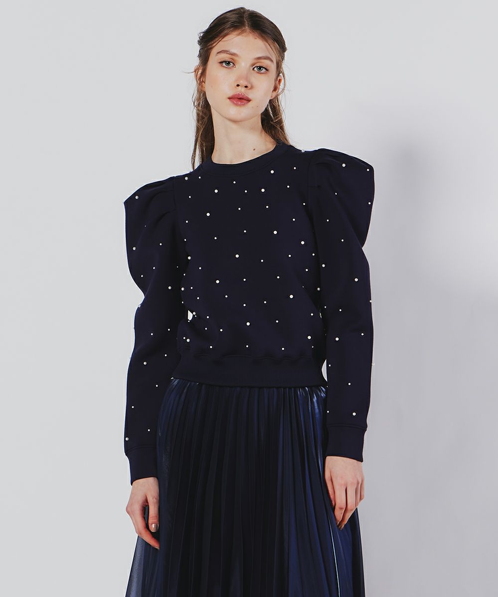 Sov. / パフスリーブパールニットプルオーバー TOPS Night STORE