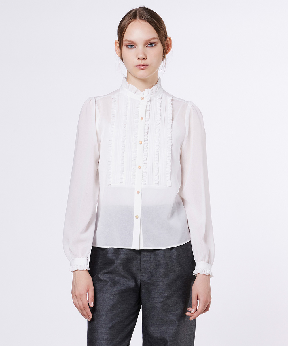 Sov. / フリルシフォンブラウス TOPS Night STORE | ダブル