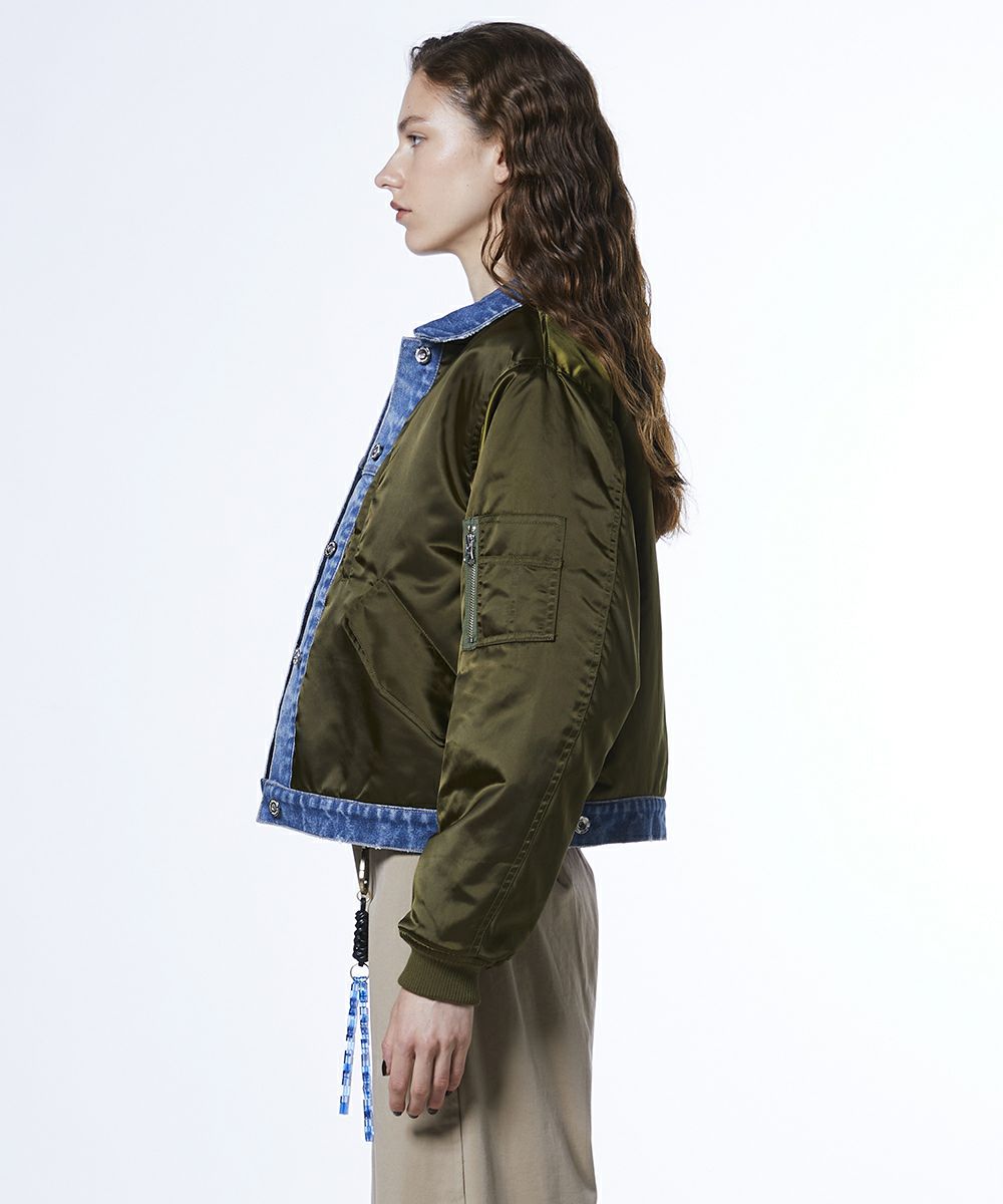 DSC / ナイロンサテン×13oz デニム MA-1ジャケット OUTERS Night STORE