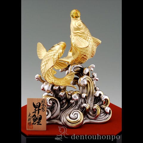 dショッピング |純金 昇鯉 120g ( 光則（金工芸） 木札名入れ有料 高級