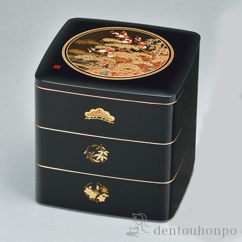 dショッピング |都三段重 松竹梅 黒 5寸 ( 退職祝い 定年 おせち