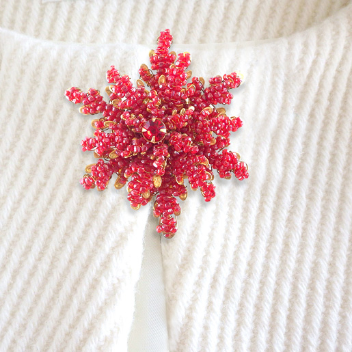 MIRIAM HASKELL ミリアムハスケル 真っ赤なお花のブローチ | 赤い