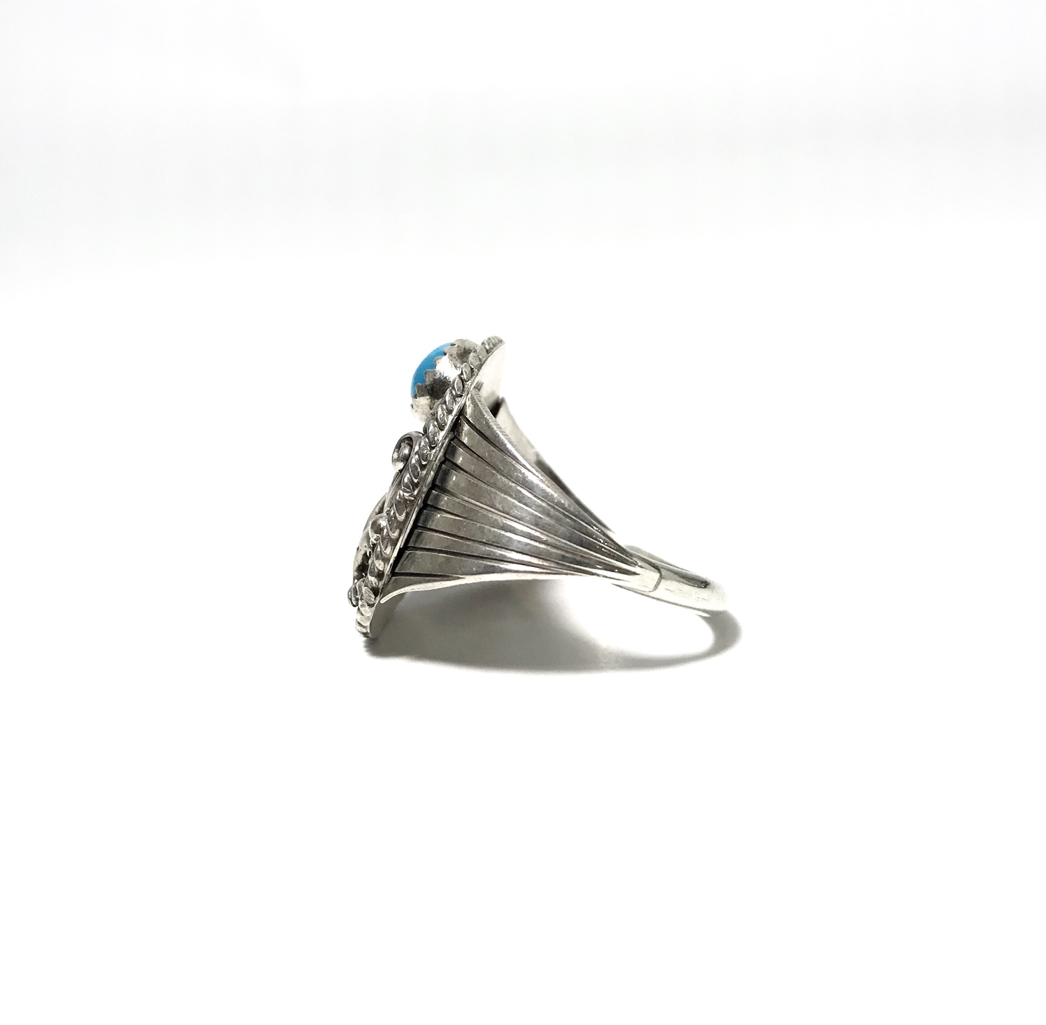 INDIAN JEWELRY NAVAJO族 RB作 TURQUOISE EAGLE RING SILVER/ナバホ族