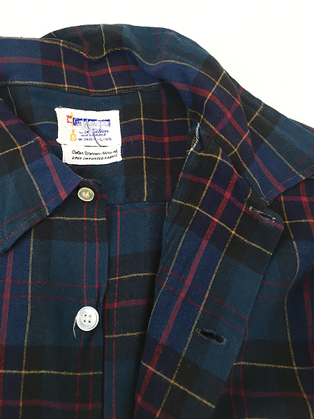 古着 60s Golden Key 好配色 タータン チェック ボックス レーヨン