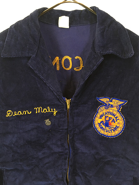 古着 70s 「WISCONSIN」 豪華 チェーン 太畝 コーデュロイ FFA