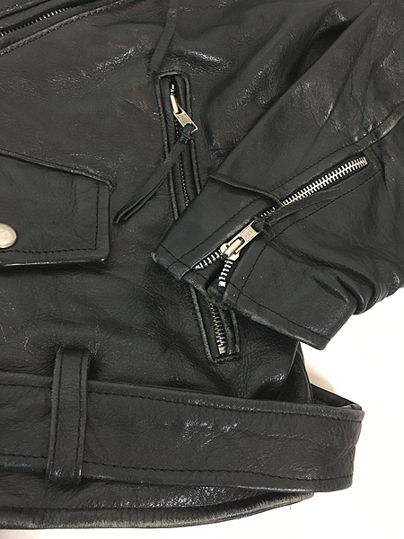 古着 90s TANNERY WEST ハの字 本革 レザー ダブル ライダース