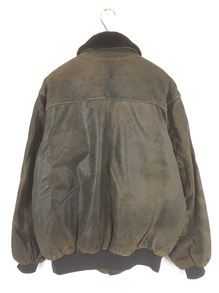 古着 00s LL Bean G-1 タイプ ボア ライナー 本革 ゴートスキン レザー