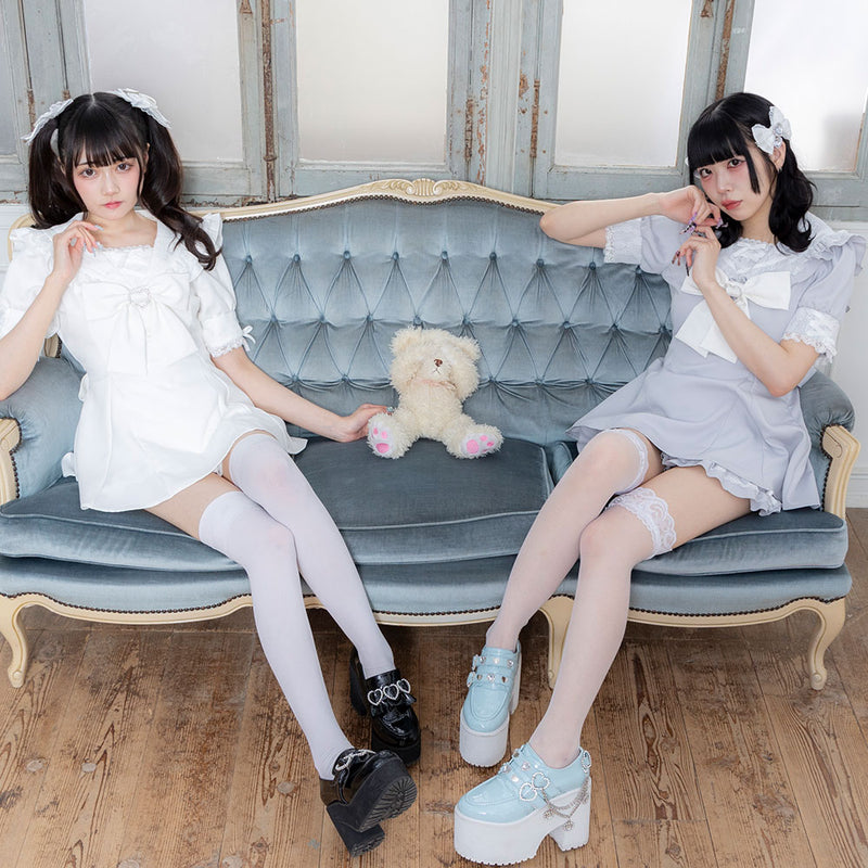 レース重ねセーラーリボンセットアップ – レディースファッション通販