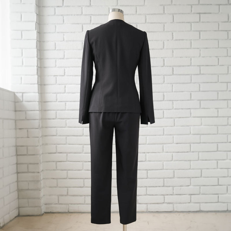 リネンライク軽やかジャケット+パンツ2点セットスーツ – レディース