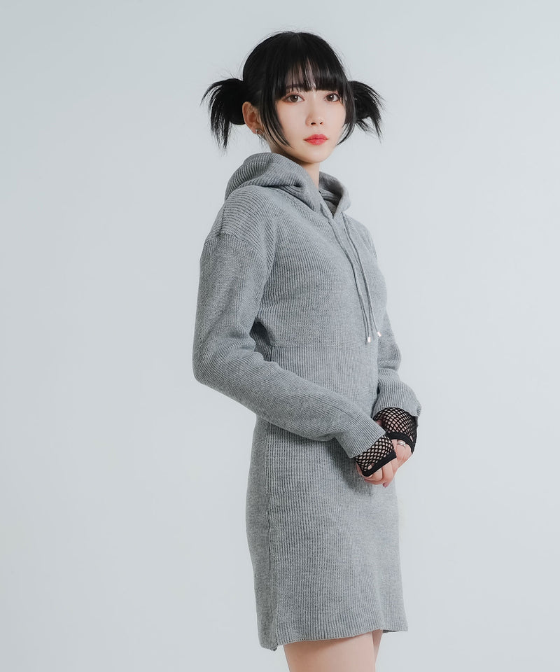 フードゆるピタニットワンピース – レディースファッション通販の夢