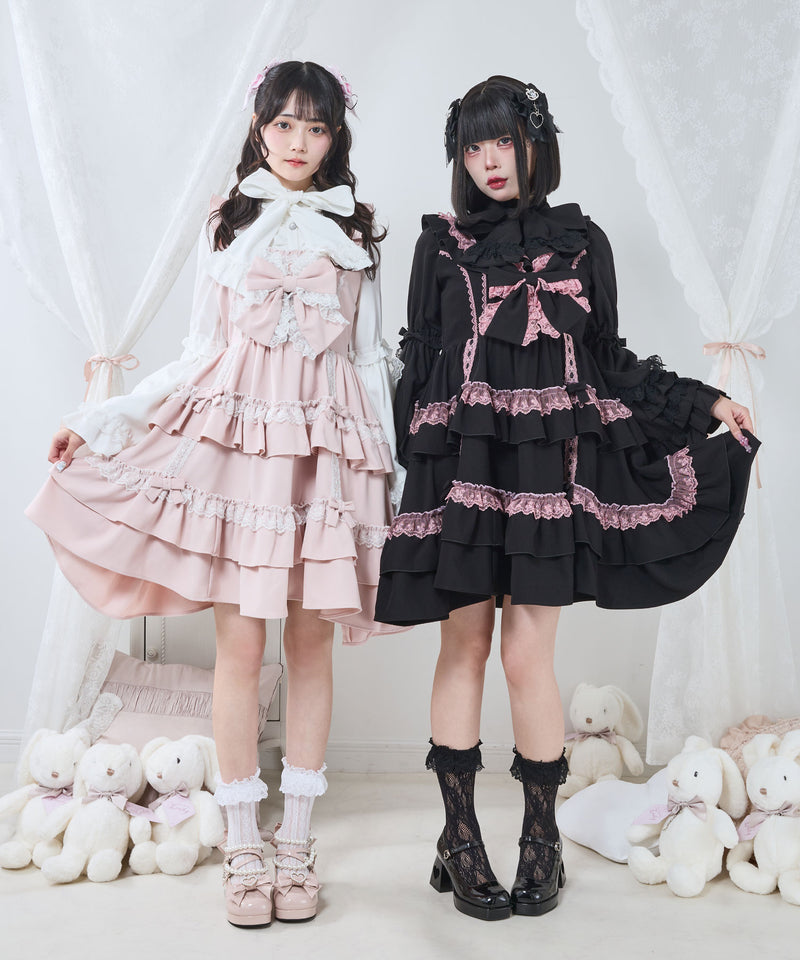 フリルたっぷりはしごレースリボンジャンスカ – レディース