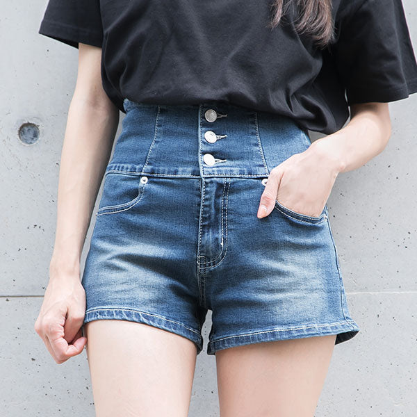 ハイウエストデニムショートパンツ – レディースファッション通販の夢