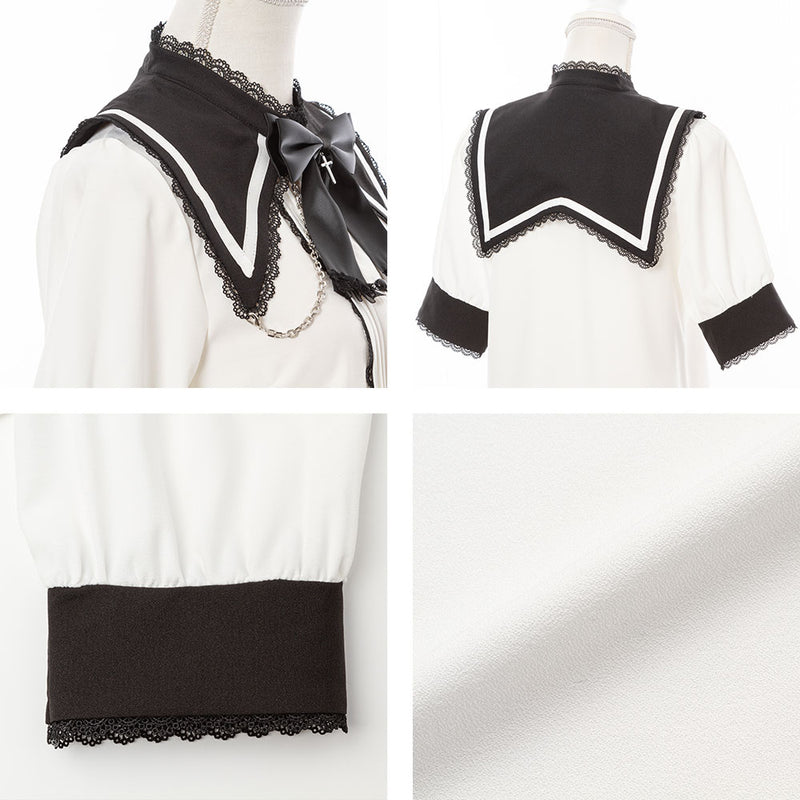 十字架セーラー襟ブラウス – レディースファッション通販の夢展望【公式】