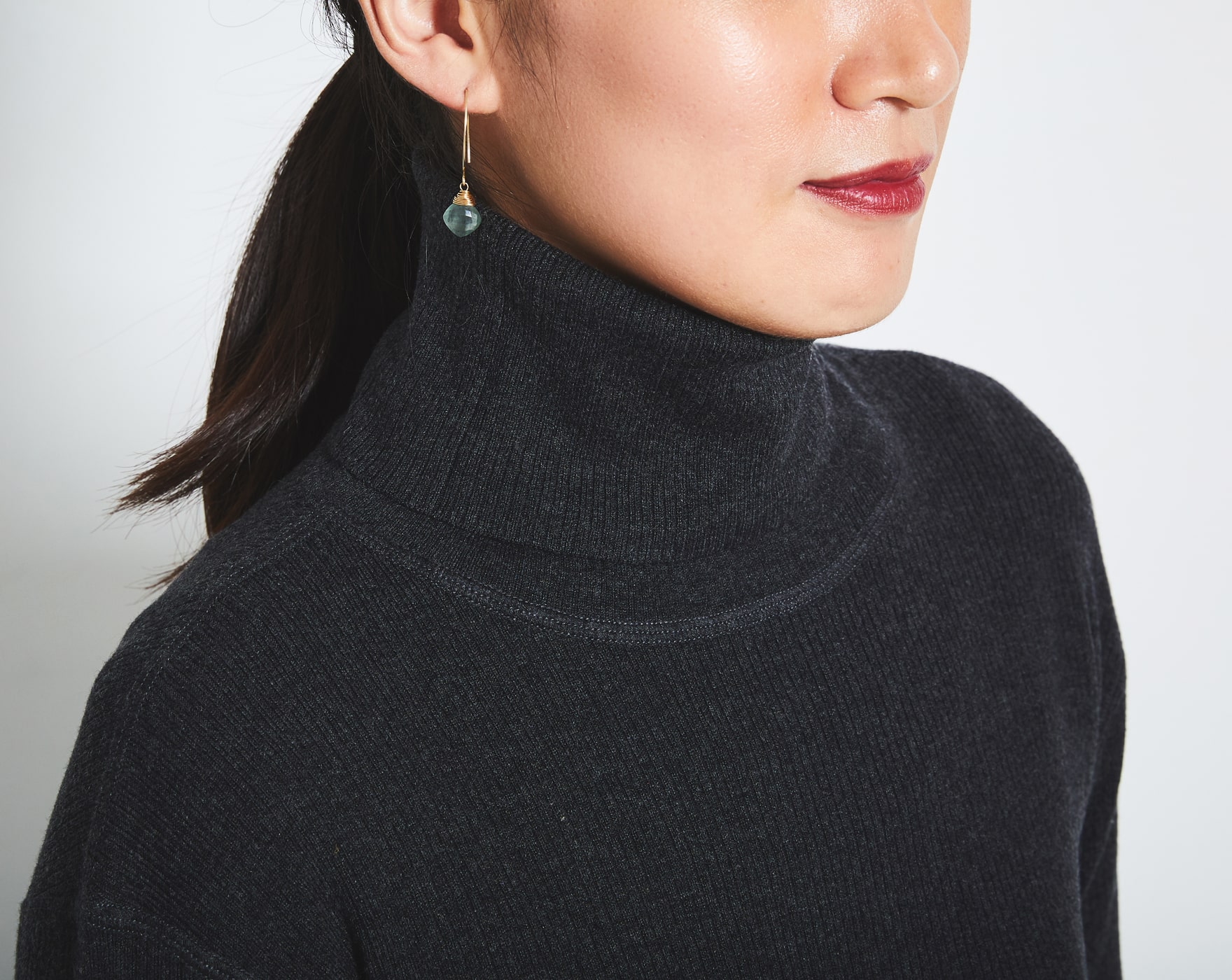 SWEATER / SILK WOOL RIB TURTLENECK - DRESS HERSELF ONLINESHOP