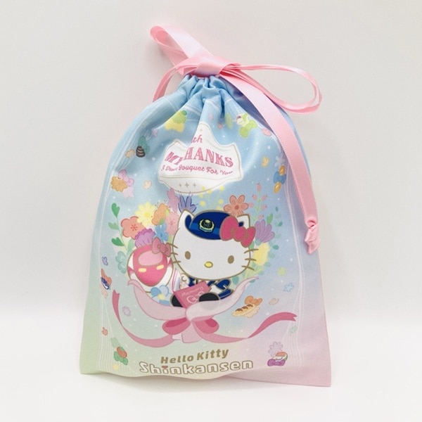 ありがとうハローキティ新幹線 巾着: 鉄道グッズ│DISCOVER WEST mall