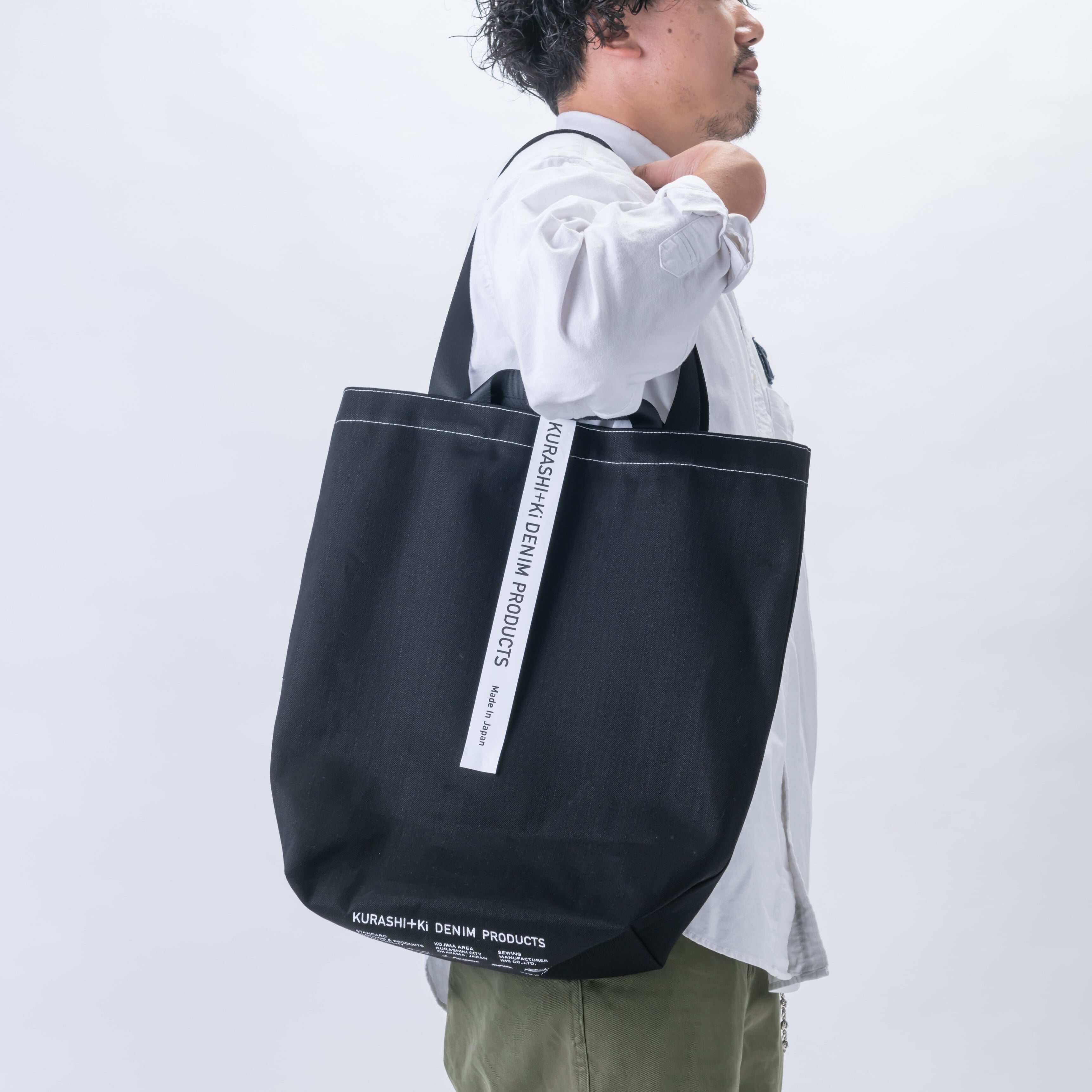 KURASHI+Ki BAG L BK（ショッピングトート・ブラック）(ブラック