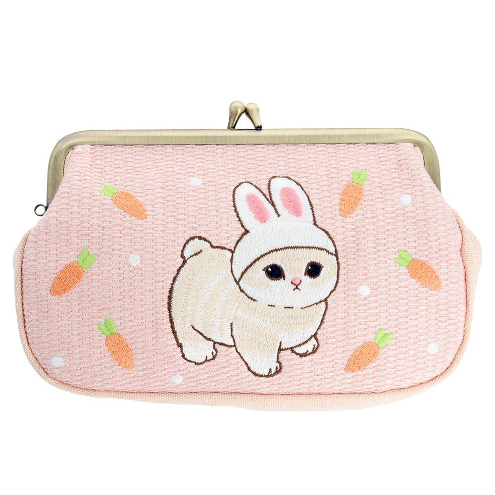 サメにゃんたちデザインの畳刺繍がま口ポーチとメッシュケース！サン