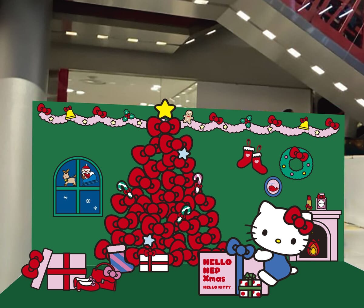 サンタ姿のハローキティと撮影会も！HEP FIVE「HELLO HEP Xmas」