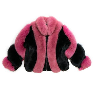 Kashani Women's Pink & Black Fox Fur Jacket – Dudes Boutique