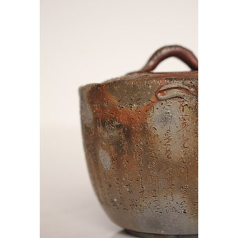 西坂春水 備前手造般若心経彫宝瓶/急須 K340｜骨董店 のびる 古美術