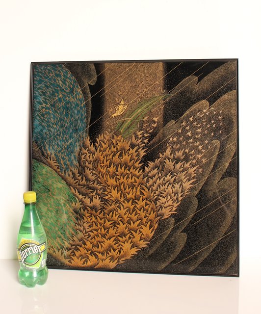 角野岩次 輪島塗沈金漏れ日盤 S2853｜骨董店 のびる 古美術 骨董 和風